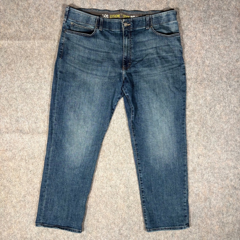 Lee Extreme Motion MVP Jeans Mens 42x30 Blue Regular Fit Straight Leg 102018160